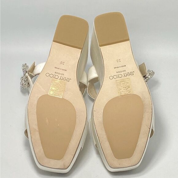 Jimmy Choo Mirabelle Satin Wedge Sandals size 38 - Picture 12 of 13